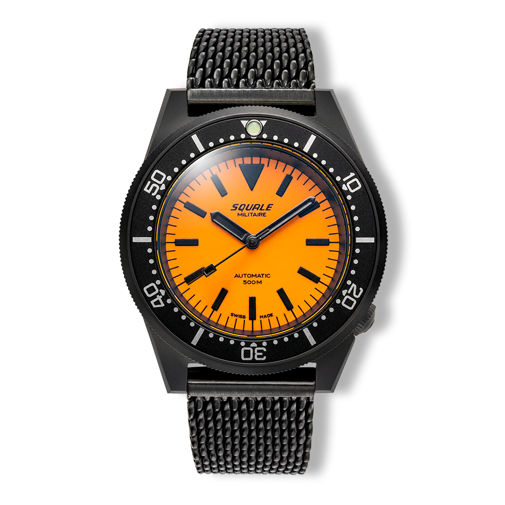 Squale 1521 Full Luminous Orange Militaire Mesh