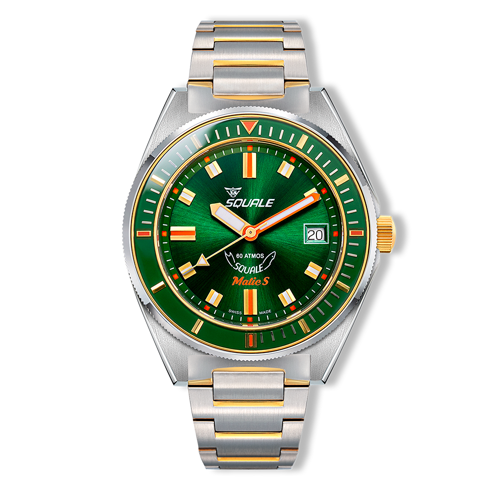 Squale Matic S Green Two Tone Bracelet