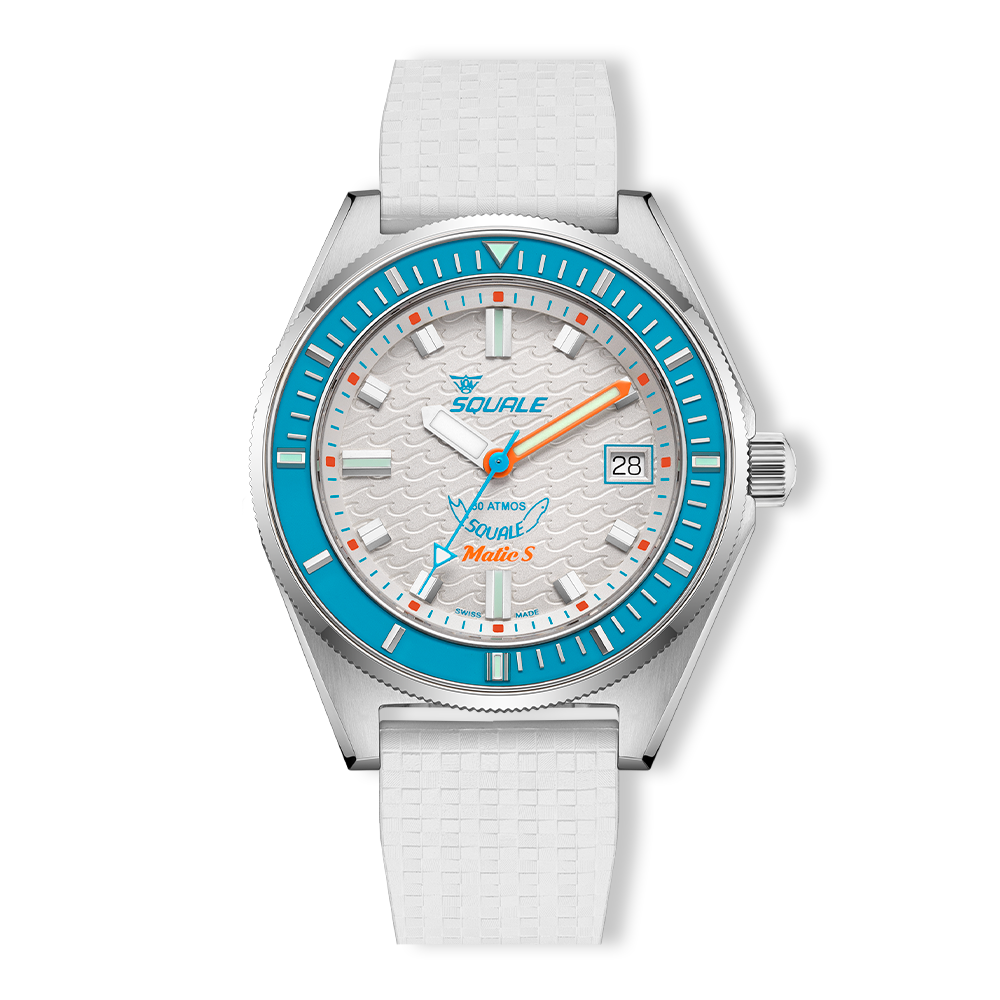 Squale Matic S White Mosaic Rubber